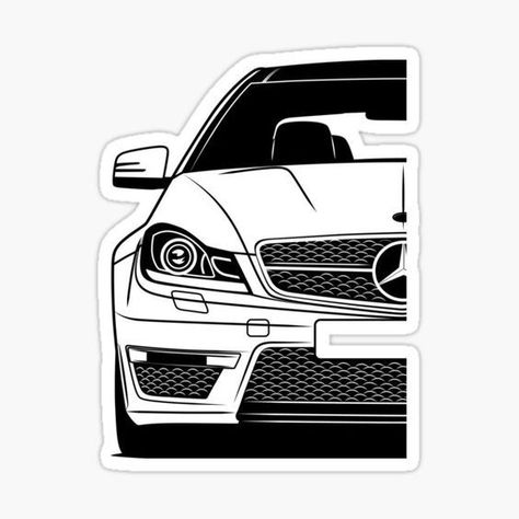 Mercedes Benz Drawing, Mercedes Sticker, Mercedes Drawing, Mercedes Design, Mercedes Art, Mercedes G500, Cars Stickers, Mercedes Logo, Mercedes C63 Amg