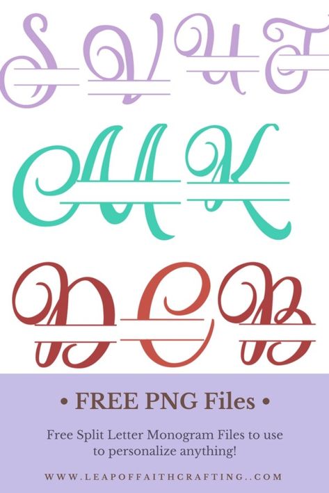 FREE Cricut cut files | Split Letter Monogram | Make personalized gifts with easy monograms! Split Alphabet Svg Free, Free Split Monogram Svg Files For Cricut, Split Monogram Letters, Monogram Cricut, Monogram Tile, Split Letter Monogram, Monogramm Alphabet, Free Monogram Fonts, Circuit Crafts