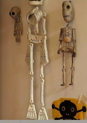 the art room plant: Sticks . . . Skeleton Puppet, Wood Puppet, Plant Sticks, Dia De Los Muertos Decorations Ideas, Painted Dolls, Wooden Puppet, Sculpture Projects, Driftwood Decor, Skeleton Art