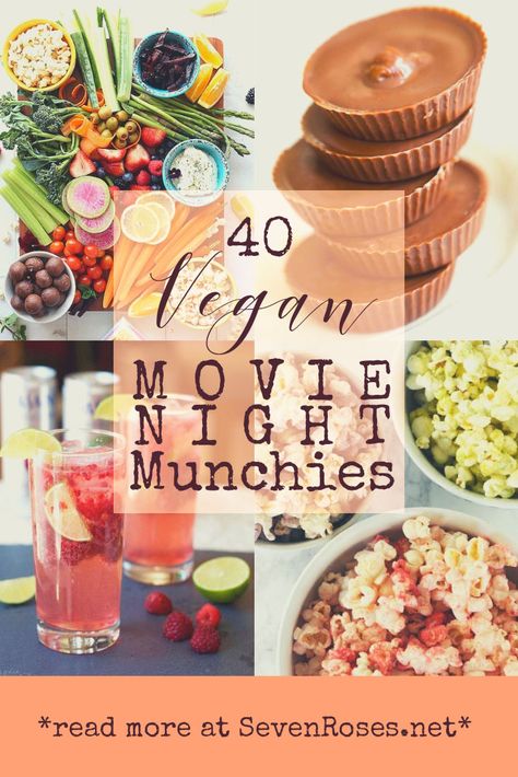 40 best Vegan movie night munchies Vegan Movie Night Snacks, Vegan Midnight Snack, Vegan Movie Night, Vegan Night Snacks, Vegan Movie Snacks, Vegan Munchies, Best Vegan Snacks, Movie Night Dinner, Movie Night Food