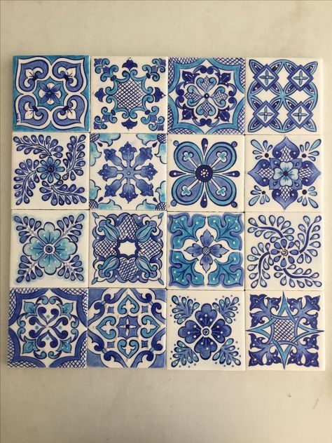 Blue Pottery Patterns, Blue Pottery Designs, Iznik Tile, Turkish Tile, Turkish Tiles, Turkish Art, Blue Pottery, China Painting, 자수 디자인