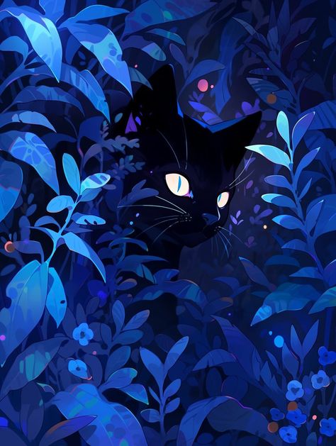 Illustration Kunst, Bel Art, Art Mignon, A Black Cat, Art Et Illustration, Cool Wallpapers Art, Wallpapers Iphone, Warrior Cat, Arte Fantasy