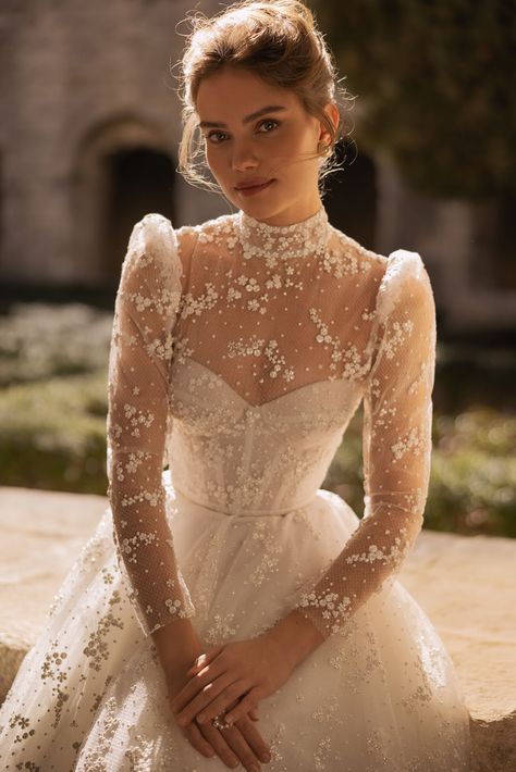 Orfeya Eva Lendel, 2024 Wedding Dresses, Neck Wedding Dress, Classy Wedding Dress, 2024 Wedding, Sleeve Wedding Dress, A Wedding Dress, Classy Wedding, Long Sleeve Wedding