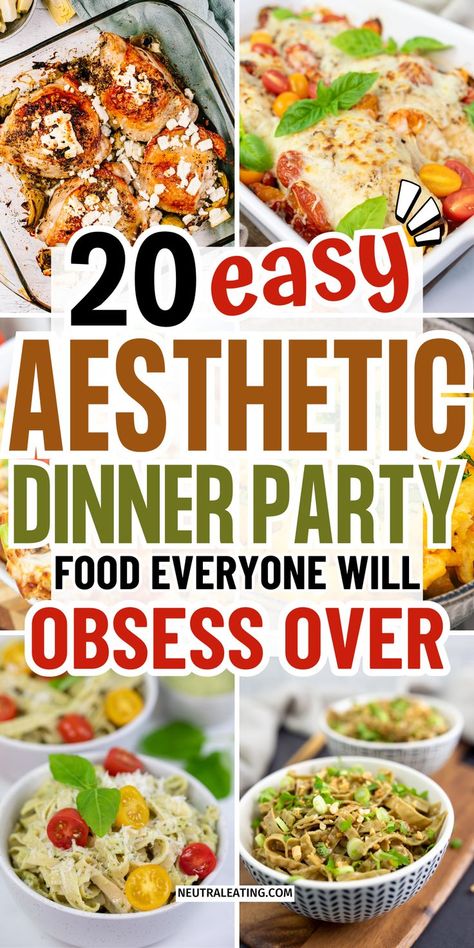 Aesthetic Dinner Party Recipes: aesthetic things to bake recipes and party dinner gluten and dairy free perfect for potluck lunch ideas for work Entree Recipes For A Crowd, Dinners For Groups, Food For Party Ideas Dinners, Football Party Dinner, Make Ahead Party Food For A Crowd, Party Food Entrees, Dinner Party Recipes Easy, Creative Party Food, Dinner For 10 People