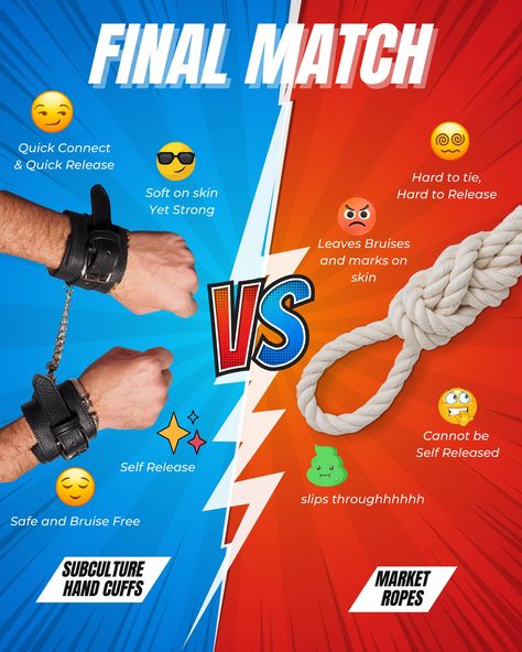 Busting your Bedroom with Subculture 😏 Leather Paddle or Wooden Spatula? 🧑‍🍳 Leather Blindfold or Your Dupatta? 🧣 Leather Hand-Cuffs or Ropes? 🪢 Comment below and make us change our mind? 👇 #subculture #leather #handcuff #blindfold #paddle Leather Blindfold, Leather Paddle, Hand Cuffs, Wooden Spatula, Quick Release, Bedroom, Leather, Quick Saves