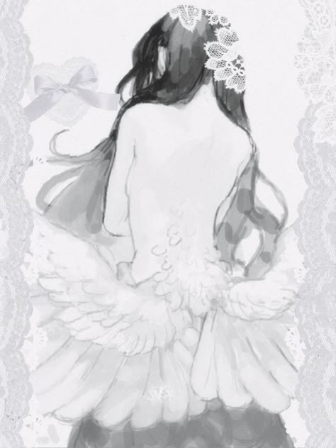 Angelic Pfp, Japanese Angel, Winter Sketch, Lamb Drawing, Sacrificial Lamb, Japanese Contemporary Art, Oceans Song, Ballet Inspiration, Queen Art