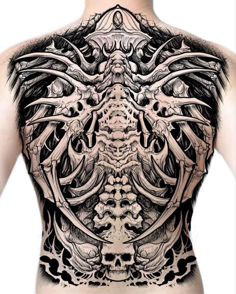 Biomechanical Tattoo Design, Dragon Tattoo Sketch, Full Back Tattoo, Backpiece Tattoo, Dark Tattoos, Organic Tattoo, Back Piece Tattoo, Blackout Tattoo, Japan Tattoo Design