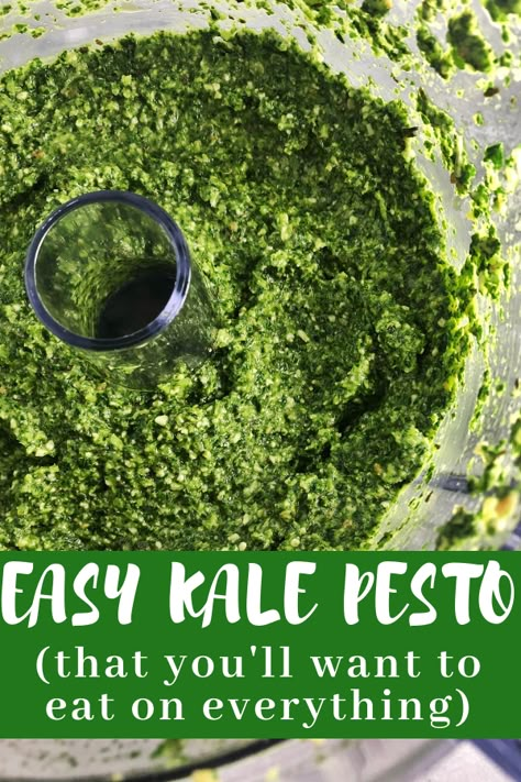 Easy Kale Pesto — Mad About Food Kale Recipes Healthy, Kale Pesto Recipe, Salad Kale, Kale Pesto, Kale Recipes, Pesto Recipe, Garden Recipes, Food Processor, Grocery List