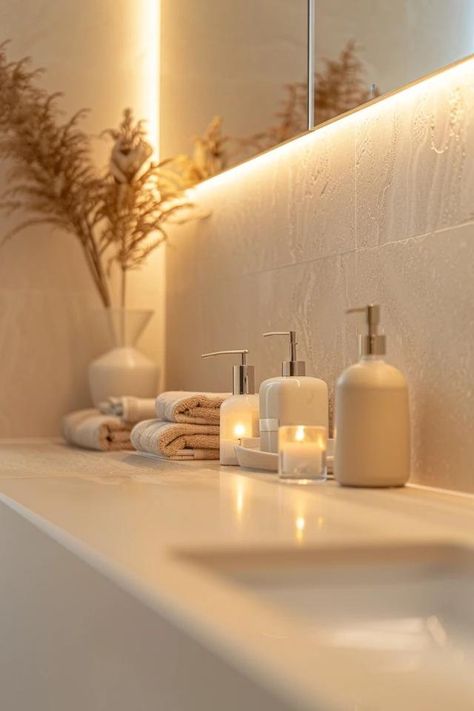 How To Decorate With Beige Bathroom Fixtures: Style Tips Cream Bathrooms Traditional, Beige Wall Bathroom Ideas, Beige Bathroom Accessories, Accessories For Beige Bathroom, Beige Bathroom Aesthetic, Sand Coloured Bathroom, Neutral Warm Bathroom, Beige Aesthetic Bathroom, Nude Bathroom Ideas