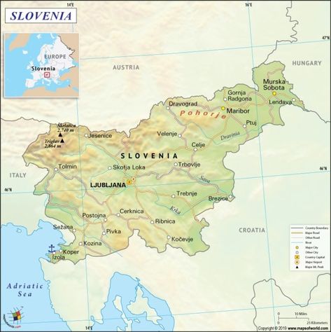 Map Of Slovenia, Southeast Region, Julian Alps, Landlocked Country, Form Of Government, Thermal Spring, Fast Facts, Europe Map, Central Europe