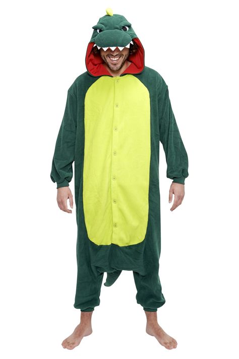 'Dinosaur' Kigu - £39.99 Pyjamas Onesie, Costume Dinosaure, Marvel Halloween, Last Minute Kostüm, Adult Onesie Pajamas, Animal Halloween Costumes, Frog Costume, Pajama Costume, Onesie Costumes