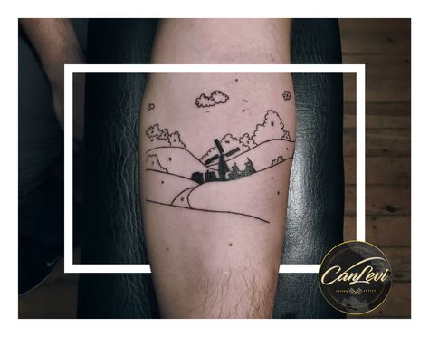 Minimal black landscape village tattoo Village Tattoo, Linework Tattoo, Village Landscape, Landscape Tattoo, Tattoo Prices, Red Tattoos, About Tattoo, English Tattoo, Tattoo Photo