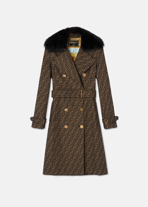 Versace Coat, Fendi Coat, Barbie Sewing, Ladies Coat Design, Ruched Midi Skirt, Womens Designer Boots, Versace Collection, Coat For Women, Outer Wear