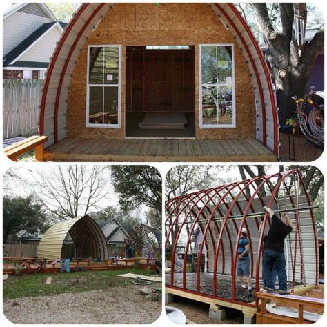 Build Your Very Own Arched Cabin In A Weekend For Under $5000 - SHTF Preparedness Build A Cabin, Shtf Prepping, Arched Cabin, Hunting Cabin, Garden Architecture, A Cabin, Tiny House Cabin, Small Cabin, Design Garden