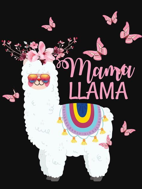 "Mama LLama funny gift for MOM T-Shirt & others" T-shirt by Sumonku07 | Redbubble Llama Wallpaper, Llama Funny, Mama Llama, Funny Llama, Funny Mom Gifts, Tumbler Ideas, Funny Mom, Free Stickers, Fun Ideas