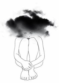 Looks like your head is in for stormy weather... Art And Illustration, Illustration Inspiration, Pics Art, Dark Art, Art Sketches, Art Inspo, Line Art, Art Journal, Cool Art