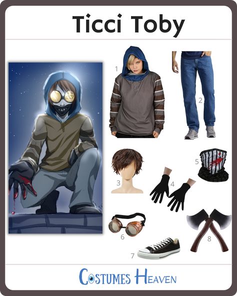 Create a spooky effect this Halloween with the Ticci Toby cosplay. Dress up as the creepy one with the iconic Ticci Toby Hoodie and an eerie face mask. #ticcitobycostume #cosplay #halloweencostume #costumesheaven #ticcitoby Halloween Aesthetic Ideas Costumes, Ticci Toby Hoodie, Creepy Pasta Cosplay, Ticci Toby Cosplay, Creepypasta Ticci Toby, Best Creepypasta, Hoodie Icon, Creepypasta Cosplay, Hoodie Creepypasta