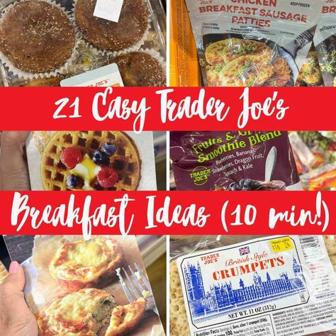 Here are 21 Easy Trader Joe's Breakfast Ideas that you can throw together in 10 minutes or less...most of these require ZERO cooking! Score! Trader Joe’s Brunch Food, Trader Joe's Breakfast Ideas, Trader Joe’s Brunch Ideas, Trader Joes Brunch Ideas, Trader Joes Breakfast Recipes, Trader Joe’s Brunch, Trader Joe Breakfast Ideas, Breakfast From Trader Joe’s, Trader Joes Breakfast Ideas