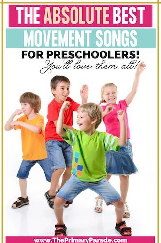 preschool movement songs Fun Brain Breaks For Kids, Brain Breaks For Kindergarten, Movement Songs For Preschool, Music Games For Kids, Kids Songs With Actions, Movement Preschool, Ideas For Kindergarten, Movement Songs, Games For Kids Classroom