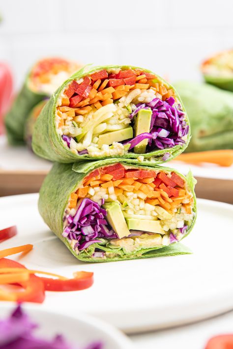 Feel free to release your inner artist by experiencing the palette 🎨 of colors and flavors in this recipe for our Rainbow Veggie Wrap. 👍 😋 #PinterestRecipe #MealPlanning #Vegan Rainbow Wraps, Rainbow Diet, Raw Wraps, Squash Vegetable, Vegan Wraps, Veggie Wraps, Rainbow Food, Eat The Rainbow, Pinterest Recipes