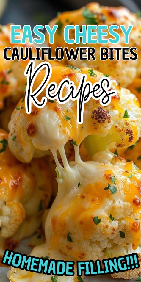 Cheesy Cauliflower Bites Cauliflower Recipes Cheesy, Cheese Cauliflower Recipes, Cheesy Baked Cauliflower, Cheesy Garlic Cauliflower, Keto Cauliflower Bites, Colliflower Recipes Oven, Ww Cauliflower Recipes, Cauliflower Recipes Oven, Califlower Recipes Cheesy