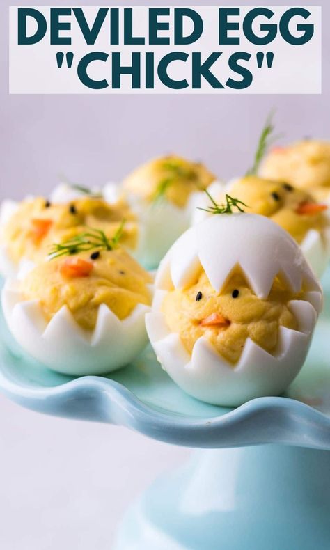 Fun Deviled Eggs For Easter, Deviled Eggs Recipe Best Thanksgiving, Easter Dishes Recipes, Deviled Eggs Fancy Ideas, Deviled Eggs Recipe Best Easy, Deviled Egg Chicks Easter, Vegetable Garnishes, Deviled Eggs Party Tray, Easter Deviled Eggs Chicks