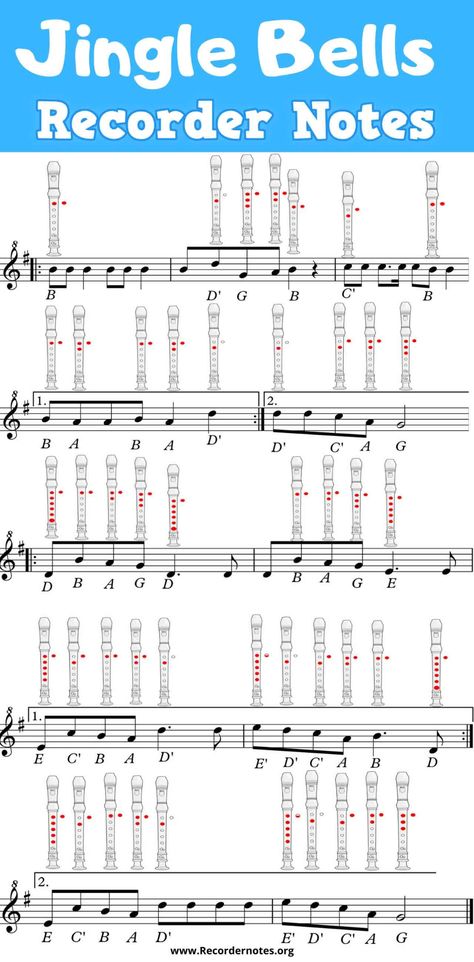 🥇 Jingle Bells on Recorder 🥇 Learn it ! Easy Recorder Songs, Homeschool Music Lessons, Recorder Fingering Chart, Music Classroom Posters, Recorder Lessons, Recorder Notes, Recorder Sheet Music, Recorder Songs, Music Bingo