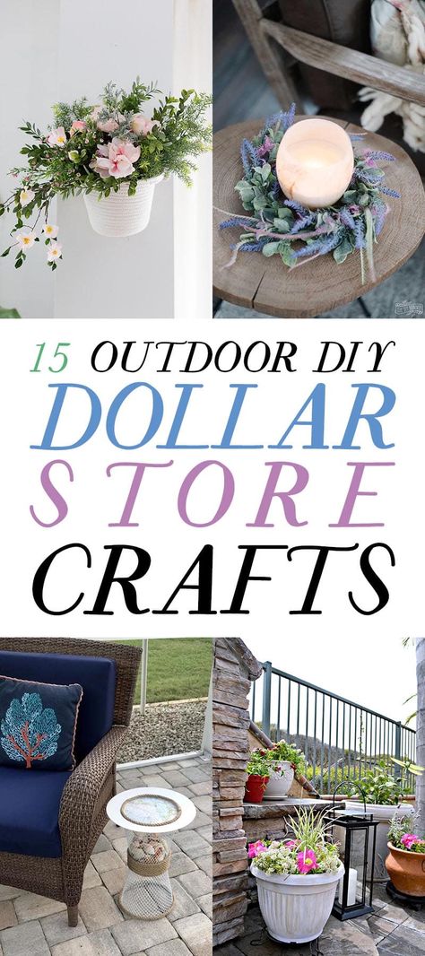 15 Outdoor DIY Dollar Store Crafts - The Cottage Market Summer Outdoor Decor, Diy Porch Decor, Dollar Store Diy Projects, Cool Coasters, Cottage Market, Dollar Store Hacks, Outdoor Crafts, Diy Outdoor Decor, Diy Deck