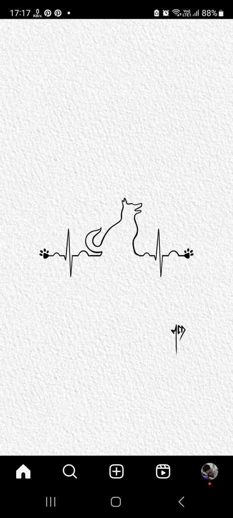 Heartbeat Dog Tattoo, Dog Heart Beat Tattoo, Dog Heartbeat Tattoo, Heartbeats Wallpaper, Tattoo Perro, Heartbeat Line, Heartbeat Tattoo, Silhouette Tattoos, Paw Heart