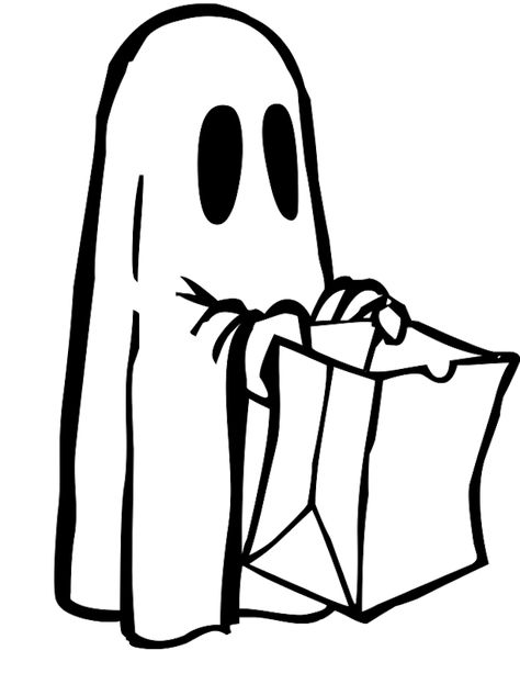 Desenhos de Halloween para colorir: + de 50 atividades de Dia das Bruxas Ghost Coloring Pages, Ghost Coloring, Candy Coloring Pages, Ghost Halloween Costume, Ghost Drawing, Vintage Halloween Costume, Ghost Costume, Ghost Pictures, Halloween Treat Bags