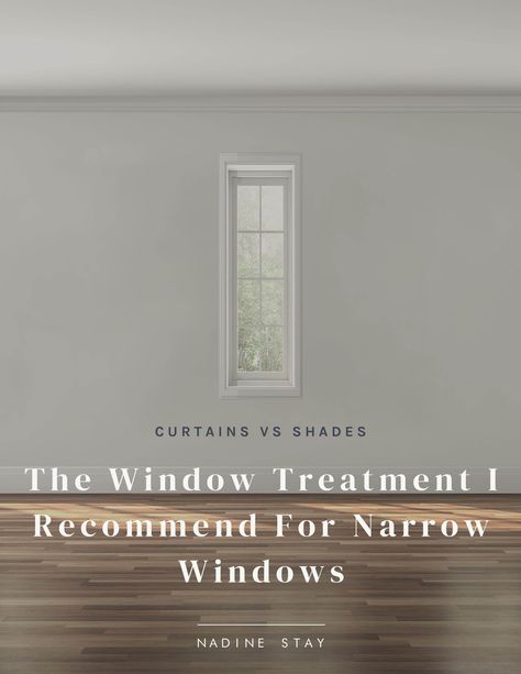 Tall Window Curtains, Small Bathroom Window Treatments, Tall Window Treatments, Bay Window Decorating Ideas, Curtain Tips, Narrow Windows, Small Window Treatments, Long Window Curtains, Nadine Stay