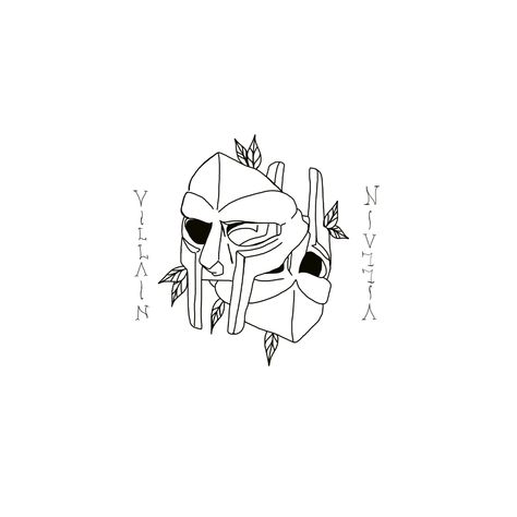 Rap Tatoos Ideas, Quasimoto Tattoos, Mf Doom Tattoo Ideas, Mf Doom Tattoo Design, Rap Tattoo Ideas For Men, Doom Tattoo Design, Mf Doom Mask Tattoo, Mf Doom Sketch, Villian Tattoo Ideas