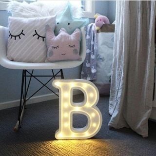 Alphabet Wall Decor, Nursery Night Light, Alphabet Number, Decor Ikea, Alphabet Wall, Light Up Signs, Light Letters, Party Bars, Marquee Letters