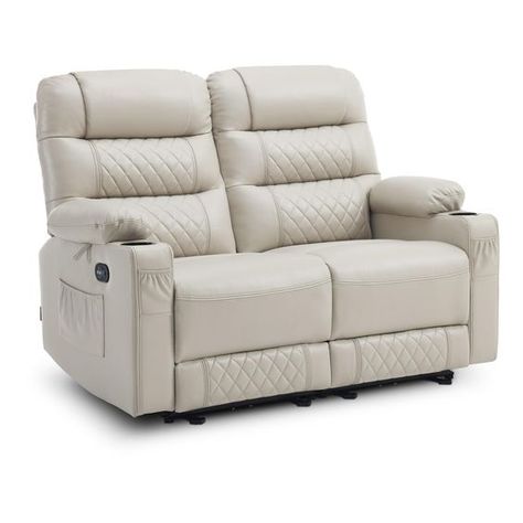 PRICES MAY VARY. Power Reclining Loveseat Sofa: The power recliner loveseat is controlled by the buttons built on the armrest. Just pressing the buttons on both sides of the recliner loveseat, you can smoothly adjust the footrest and back to your preferred reclining position. (Each seat can be controlled individually.) Full-Body Vibration & Lumbar Heat: The electric reclining sofa has 6 built-in vibrating points and 1 lumbar heating area in seats at both end, which allows you to customize a suit Rv Sofas, Recliner Loveseat, Loveseat Recliners, Sofa For Living Room, Power Reclining Loveseat, Reclining Loveseat, Leather Reclining Sofa, Coffee Bar Home, Power Reclining Sofa