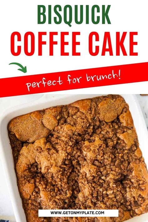 Looking for an easy and delicious way to start your morning? This moist coffee cake recipe is perfect for breakfast or as a treat for Easter brunch. Made with Bisquick, it’s a simple Bisquick breakfast recipe that’s full of warm, comforting flavors, including a touch of cinnamon and an amazing streusel topping. You’ll love how quickly it comes together and how delicious it tastes! This might be an old-fashioned recipe, but it's proven the test of time--you'll be making it over and over! Bisquick Recipes Breakfast Coffee Cake, Bisquick Coffee Cake Recipe Sour Cream, Breakfast With Bisquick, Bisquick Bread Recipes, Bisquick Breakfast Recipes, Moist Coffee Cake Recipe, Bisquick Coffee Cake, Bisquick Breakfast, Bisquick Coffee Cake Recipe