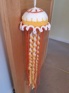 Ravelry: Birdlebee's Jellyfish Crochet Hanging Jellyfish Pattern, Crochet Jellyfish Plushie, Free Crochet Pattern Jellyfish, Large Jellyfish Crochet Pattern Free, Crocheted Jellyfish Pattern Free, Jellyfish Crochet Tutorial, Jellyfish Stuffed Animal, Free Crochet Jellyfish Pattern, Crochet Hanging Jellyfish