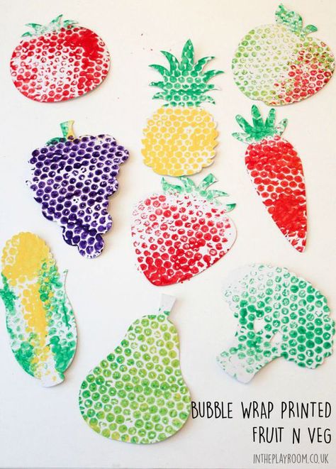 Fruit Activities For Toddlers, Bubble Wrap Crafts, Fruit Activities, Bubble Wrap Art, Vegetable Crafts, Fruit Crafts, Activities For Toddlers, Toddler Art, Fruit Of The Spirit