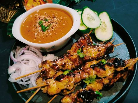 Thai Chicken Satay – Malaysian Delicacies Thai Chicken Satay, Thai Red Curry Paste, Satay Chicken, Chicken Satay, Red Curry Paste, Thai Chicken, Thai Style, Curry Paste, Peanut Sauce