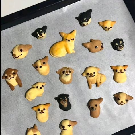 🐾 Chihuahua Cookies 🐾
Bring your favorite pups to life with these hand-painted Chihuahua-shaped cookies! Perfect for showcasing the unique colors and charm of Chihuahuas. 🐕🎨

Ingredients:
-Sugar cookie dough (homemade or store-bought)
-Chihuahua-shaped cookie cutters
-Gel food coloring: brown, black, white, and pink
-Edible food paint (or gel food coloring mixed with vodka or lemon extract)
-Small food-safe paintbrushes

Directions:
1️⃣ Cut & Bake: Roll out your dough to ¼ inch thickness and ... Kawaii Cooking, Cute Baking, Cute Snacks, Dog Cookies, Animal Cookies, Kawaii Food, Cute Desserts, Cute Little Things, Pretty Cakes