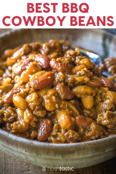 Baked Beans With Hamburger, Baked Beans With Ground Beef, Beans With Ground Beef, Southern Baked Beans, Cowboy Baked Beans, Bbq Baked Beans, Bbq Beans, Bbq Cookout, Cowboy Beans