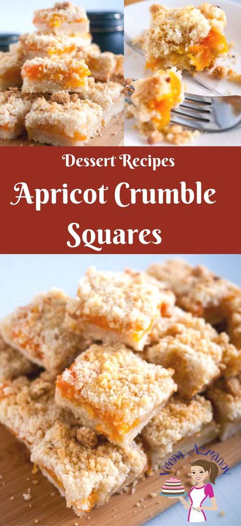 These apricot crumble squares are a great twist on the classic fruit crumble tarts. Simple and easy to make, weather you use fresh, canned or frozen apricots. This is definitely a crowd pleaser and great tea time snack. Apricot Crumble Recipe, Breakfast Recipes For A Crowd, Apricot Crumble, Apricot Dessert, Recipes For A Crowd, Weight Watcher Desserts, Apricot Recipes, Fruit Crumble, Crumble Bars