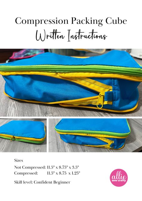 PDF COMPRESSION PACKING CUBE – Allie Sew Crafty Diy Compression Bag, Diy Travel Packing Cubes, Diy Packing Cubes, Free Packing Cube Pattern, Packing Cube Sewing Pattern, Packing Cubes Sewing Pattern, Packing Cubes Pattern, Diy Compression Packing Cubes, Best Compression Packing Cubes