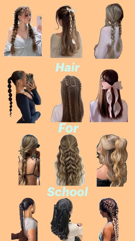 Hair Styles For School, Styles For School, Hair For School, Hairstyle Examples, Easy Hairstyles For Thick Hair, Hair Inspiration Long, Cute Simple Hairstyles, Simple Hairstyles, Hairstyles For Thick Hair