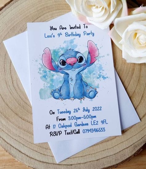 Stitch Invitations, Stitch Birthday Party Decorations, Stitch Invitation, Lilo And Stitch Birthday Party, Stitch Bday, Lilo And Stitch Birthday, Stitch Birthday Party, Stitch Party, Stitch Birthday