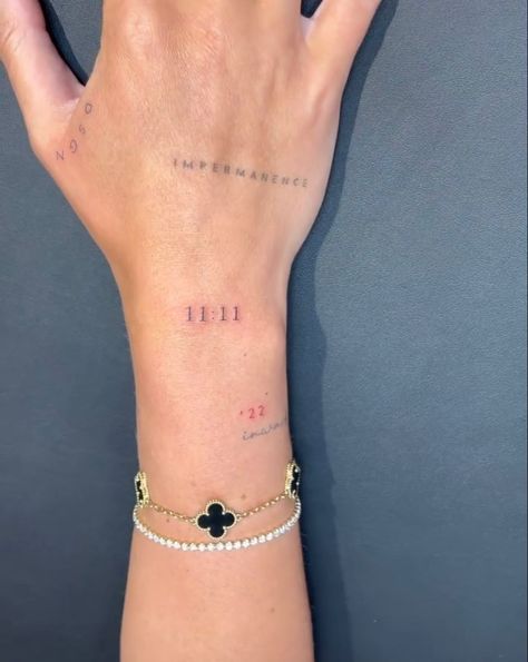 Red Dainty Tattoos, 11:11 Tattoo Ideas, 11 11 Tattoo, A Small Tattoo, Small Finger Tattoos, Hand And Finger Tattoos, Small Tattoos Simple, Getting A Tattoo, Hand Tattoos For Women