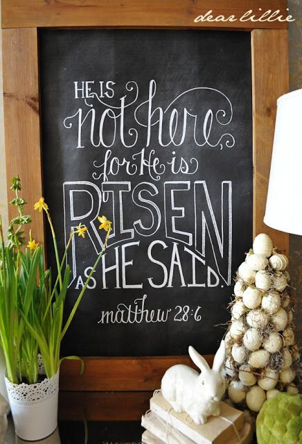 Beautiful Religious Easter Chalkboard Printable Spring Chalkboard, Easter Chalkboard, Dear Lillie, Farmhouse Easter Decor, Resurrection Day, Resurrection Sunday, Chalkboard Designs, Chalk It Up, Chalkboard Wall