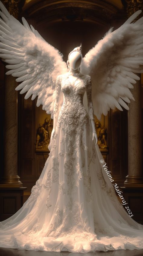 Angels Descending Couture by Vishma Maharaj Angelic Outfits, Angelic Dress, Angel In Disguise, Angel Dresses, Angelic Aesthetic, Angel Gowns, Angel Outfit, Gaun Fashion, Angel Dress