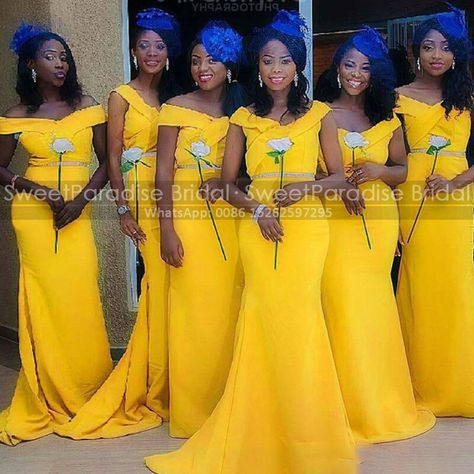 Decent Bridesmaid Dresses, Dresses With Beads, Bridal Train, Off Shoulder Bridesmaid, Off Shoulder Bridesmaid Dress, Wedding Party Dress, Wedding Party Dresses, Gold Yellow, Maid Of Honor