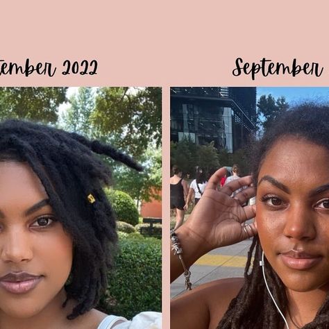 JEM’s locs & more 🌟 on Instagram: "TAKE PICTURES THROUGHOUT YOUR LOC JOURNEY! 
1 year + some months loc’d (2022)
2 years + some months loc’d (2023)
and now 3 years + some months loc’d (2024) ❣️
• • • 
#locs #locjourney #locstyles #locnation #loclivin #loclife #loclove #loccommunity #womenwithlocs" Loc Styles, Then And Now, Locs, Hair, Instagram