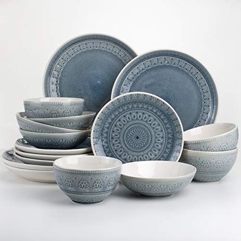 Stoneware Dinnerware Sets, Mandala Design Pattern, Stoneware Dinnerware, Porcelain Dinnerware, Crackle Glaze, Oval Platter, Medallion Design, Dinner Sets, China Porcelain